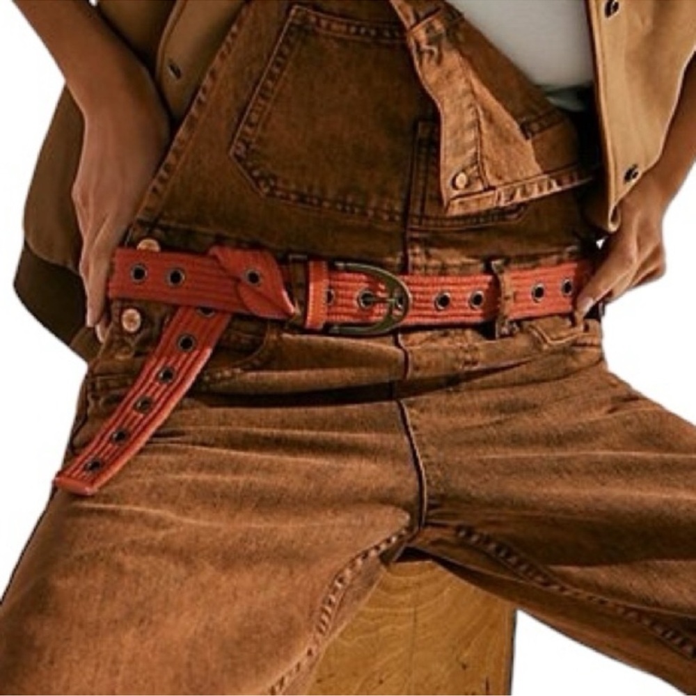 Free People Avril Grommet Belt Cinnamon / Rust Small / Medium - Picture 2 of 12